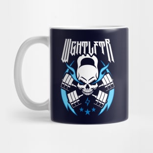 WGHTLFTR / Weightlifter (Kettlebell Skull Cross Barbell) Blue Blaze Mug